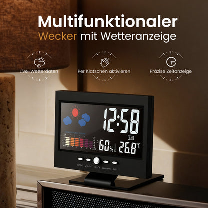✨⏰ Letzter Tag der Aktion 50 % 🔥 Digitaler LED-Temperatur- und Luftfeuchtigkeitsmesser Wettervorhersage LED-Zähler Wecker
