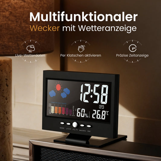 ✨⏰ Letzter Tag der Aktion 50 % 🔥 Digitaler LED-Temperatur- und Luftfeuchtigkeitsmesser Wettervorhersage LED-Zähler Wecker