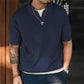 Herren Vintage Lose Revers Kurzärmeliges Top