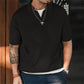 Herren Vintage Lose Revers Kurzärmeliges Top