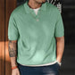Herren Vintage Lose Revers Kurzärmeliges Top