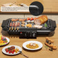 🌟Elektrischer Grill, rauchfreier Antihaft-Grill für drinnen und draußen, 2000 W, leistungsstarker tragbarer Grill mit abnehmbarem Ständer und zwei Heizelementen für Grillpartys (elegantes Schwarz)