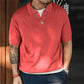 Herren Vintage Lose Revers Kurzärmeliges Top