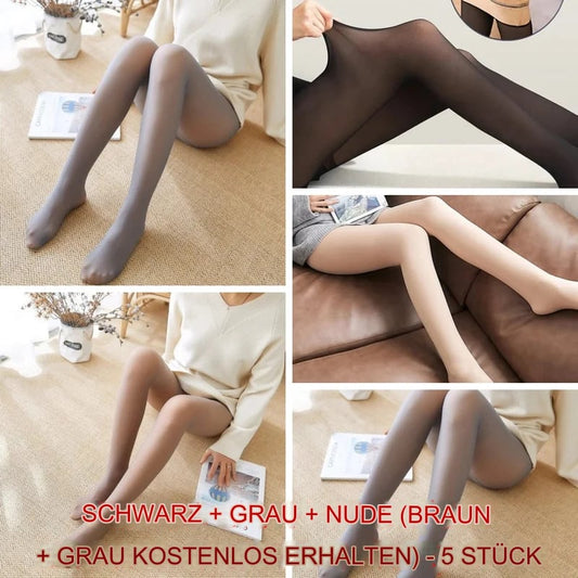 🔥Fake Translucent Warm Plush gefütterte elastische Strumpfhosen✨