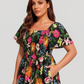 ⏰Sommer Heißer Verkauf 70% RABATT💃Geblümtes Smock-Kleid mit eckigem Ausschnitt und Taschen