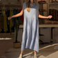 👗62% Rabatt🌸Ärmelloses, gestuftes langes Damenkleid mit V-Ausschnitt und Knöpfen