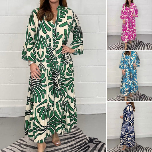 Lässiges, bedrucktes, lockeres Damenkleid