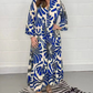 Lässiges, bedrucktes, lockeres Damenkleid