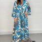 Lässiges, bedrucktes, lockeres Damenkleid