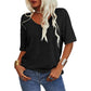 🔥Unifarbenes Damen-T-Shirt mit V-Ausschnitt
