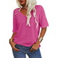 🔥Unifarbenes Damen-T-Shirt mit V-Ausschnitt