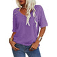 🔥Unifarbenes Damen-T-Shirt mit V-Ausschnitt