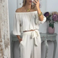 🌈2-teiliges Set aus schulterfreiem Oberteil und Hose für Damen