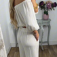 🌈2-teiliges Set aus schulterfreiem Oberteil und Hose für Damen