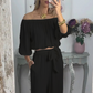 🌈2-teiliges Set aus schulterfreiem Oberteil und Hose für Damen