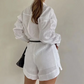💕Eleganter Zweiteiler für Damen: Langarmshirt & Shorts
