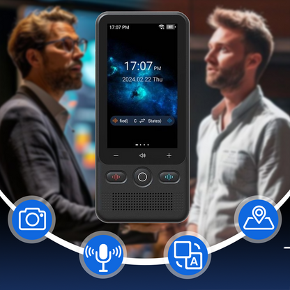 📢📢54 % Rabatt!! ⏰📲2-in-1 Übersetzungsgerät für unterwegs – Echtzeitübersetzung,🌍138 Offline-Sprachen, 🔋Ultra-Lange Akkulaufzeit | Perfekt für Globetrotter✈️