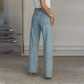✨2025 Hot Sale - 50% Rabatt✨👗Jeans mit geradem Bein und Strasssteinen