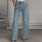 ✨2025 Hot Sale - 50% Rabatt✨👗Jeans mit geradem Bein und Strasssteinen
