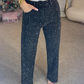 ✨2025 Hot Sale - 50% Rabatt✨👗Jeans mit geradem Bein und Strasssteinen