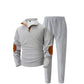 Herren lässiges Set aus Strick-Sweatshirt mit Halbzipper und Hose