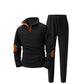 Herren lässiges Set aus Strick-Sweatshirt mit Halbzipper und Hose