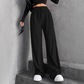 Strukturierte, gerippte Hose mit elastischem Bund und Kordelzug für Damen mit w