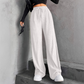 Strukturierte, gerippte Hose mit elastischem Bund und Kordelzug für Damen mit w