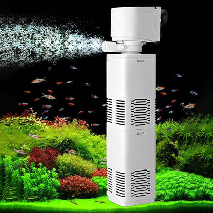 🫧🐠4-in-1-Aquarienfilter - Filtration, Belüftung, Abfallbeseitigung, Wasserförderung