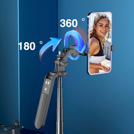 Aluminiumlegierung 360-Grad-drehbares Selfie-Stativ mit Verwacklungsschutz