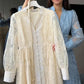 🔥Solange der Vorrat reicht 50 % Rabatt!🎉Vintage besticktes Kleid mit Laternenärmeln
