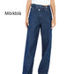 Jeans mit unregelmäßigem Schnitt, hoher Taille und Knöpfen für Damen