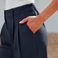 Lässige Hose mit hohem Bund und geradem Bein für Damen