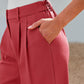 Lässige Hose mit hohem Bund und geradem Bein für Damen