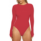 Langärmeliger Stretch-Body mit Rundhalsausschnitt für Damen