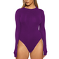 Langärmeliger Stretch-Body mit Rundhalsausschnitt für Damen
