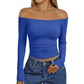 Langärmliges Slim-Fit-T-Shirt für Damen mit schulterfreiem Ausschnitt