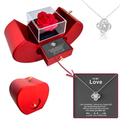 Halskette „To My Love“ – mit echter Rose – Geschenk für sie