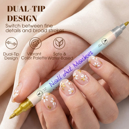 ✍️ 50% RABATT! 💅 Nageldesign-Pen mit 2-in-1 Spitze – Präzise Linien & Details – Ideal für zu Hause oder unterwegs – saubere, professionelle Nagelkunst ohne großen Aufwand ✨