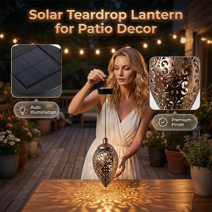 Solarbetriebene Tropfenlaterne für die Gartendekoration